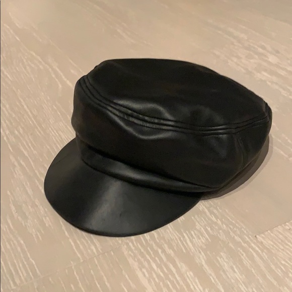 Black pleather hat - Picture 1 of 1